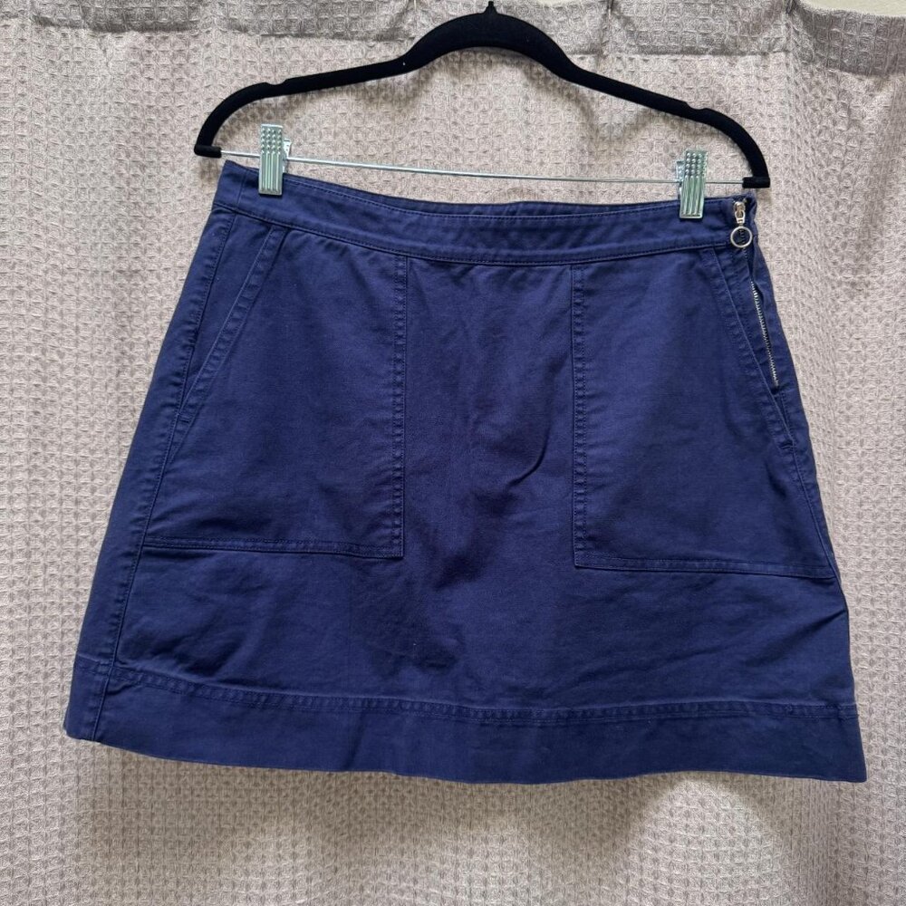 Alex Mill Navy Zip Up Mini Skirt